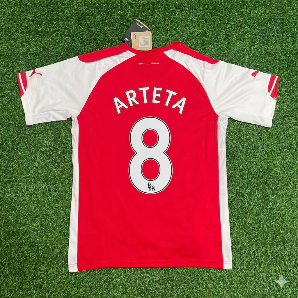 2014/15 Mikel Arteta Arsenal Home Football Jersey Collection – Back View