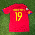 2010 Spain World Cup Lamine Yamal 19 Retro Football Jersey – Back View