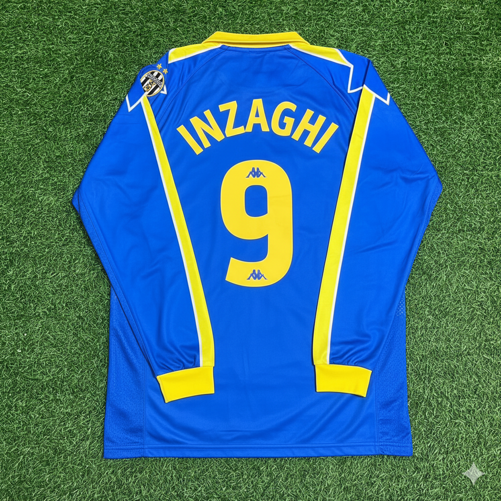Filippo Inzaghi Juventus 1997–1998 Long Sleeve Retro Football Jersey – Back View