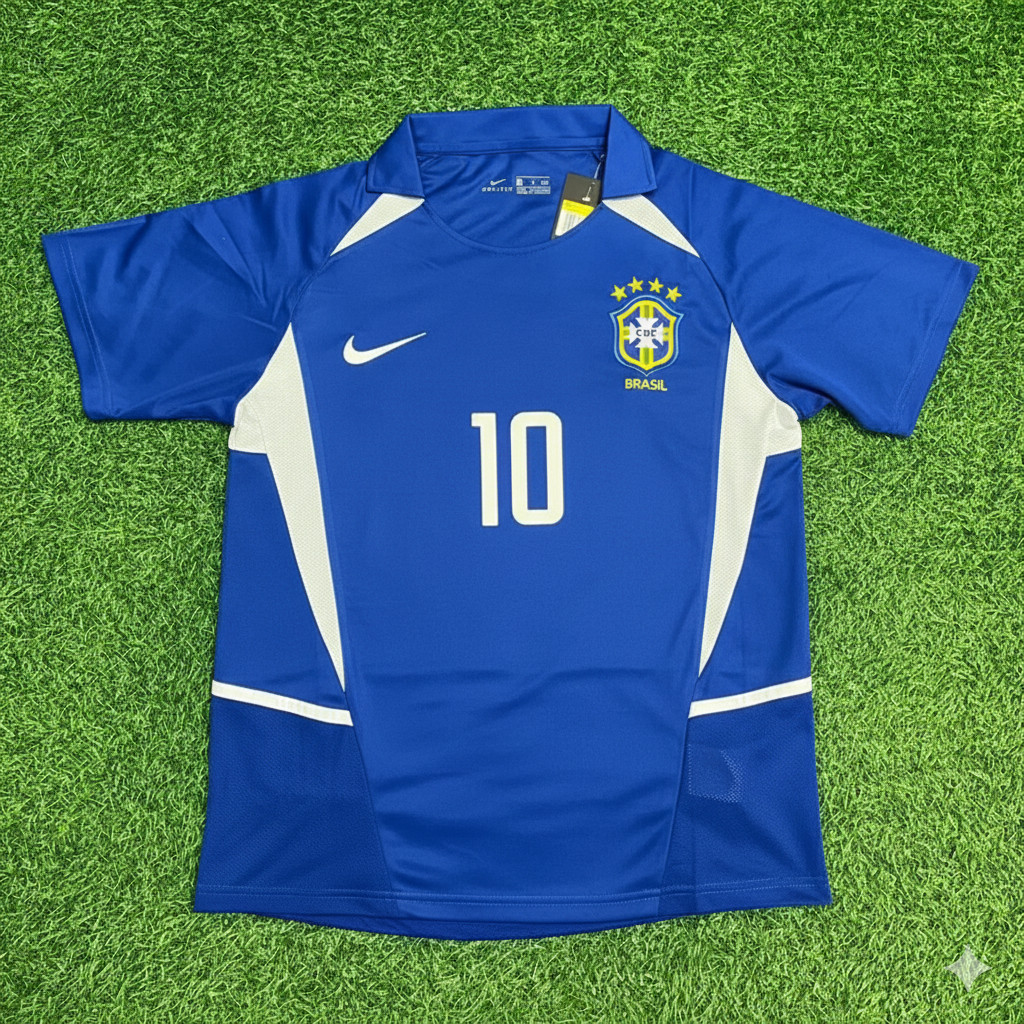 Rivaldo Brazil 2002 World Cup Retro Football Jersey – Front View