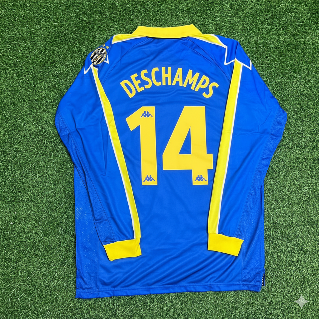 1997 Didier Deschamps Juventus 1998 Long Sleeve Retro Football Jersey – Back View