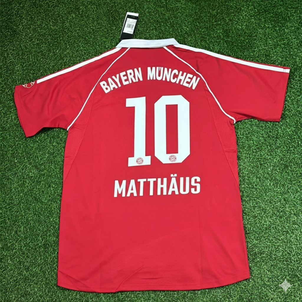 Lothar Matthäus Munich Red Retro Football Jersey – Back View