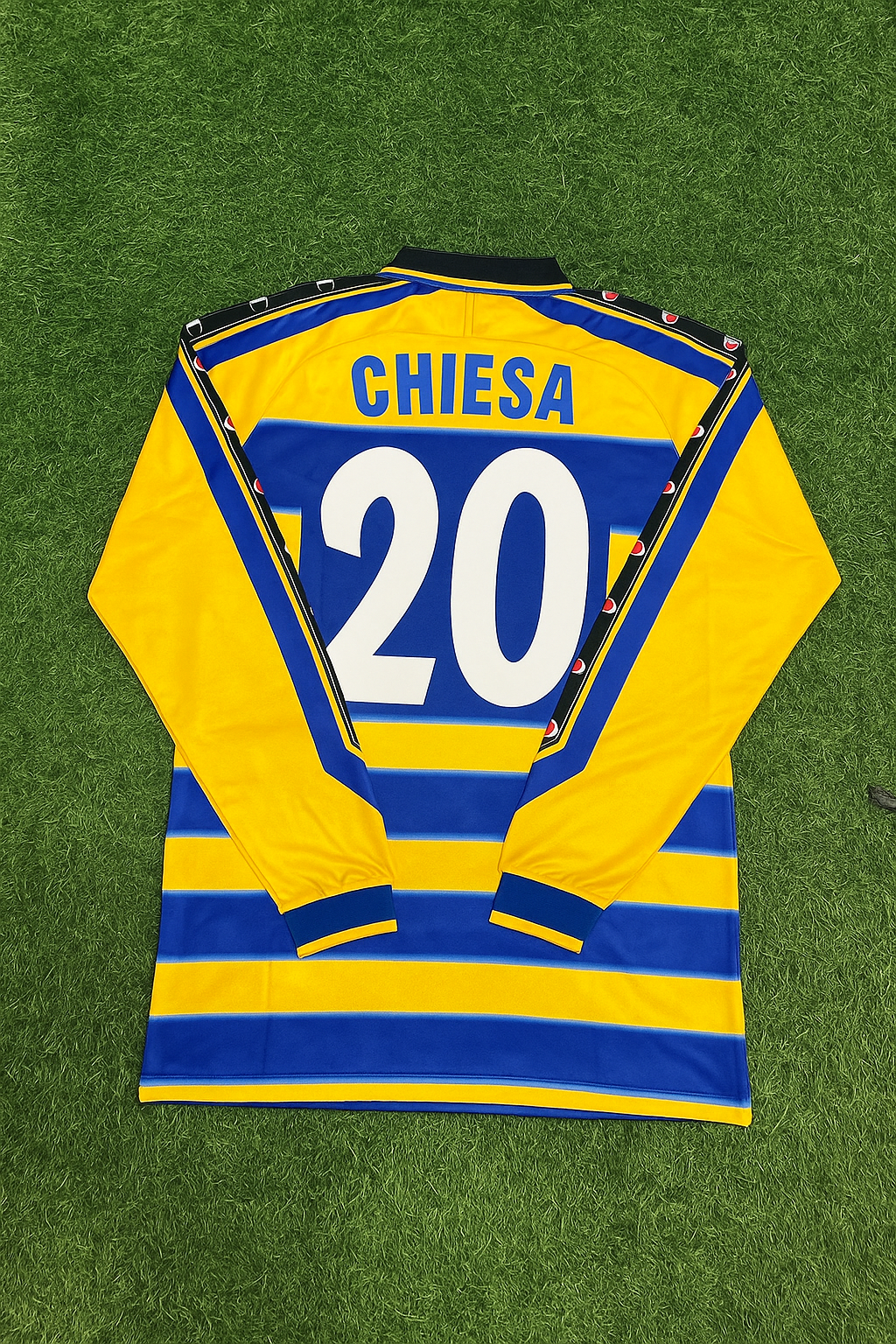 1999/00 Enrico Chiesa Parma Retro Long Sleeve Football Jersey Collection – Back View