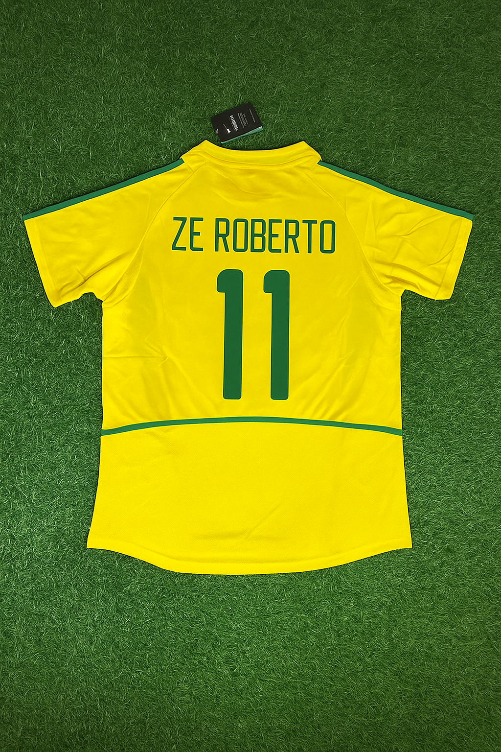 Ze Roberto Brazil 2002 World Cup Yellow Retro Football Jersey – Back View