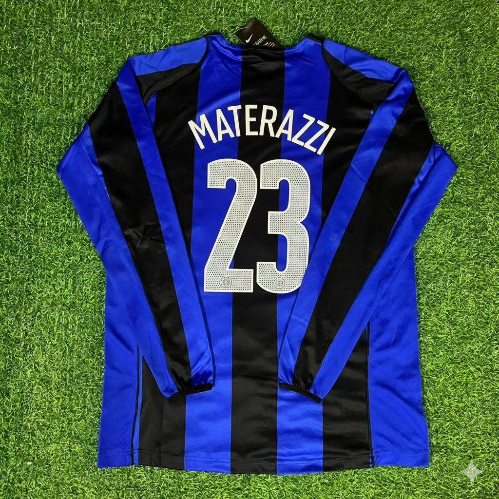 2004/05 Marco Materazzi Inter Milan Retro Football Jersey – Back View