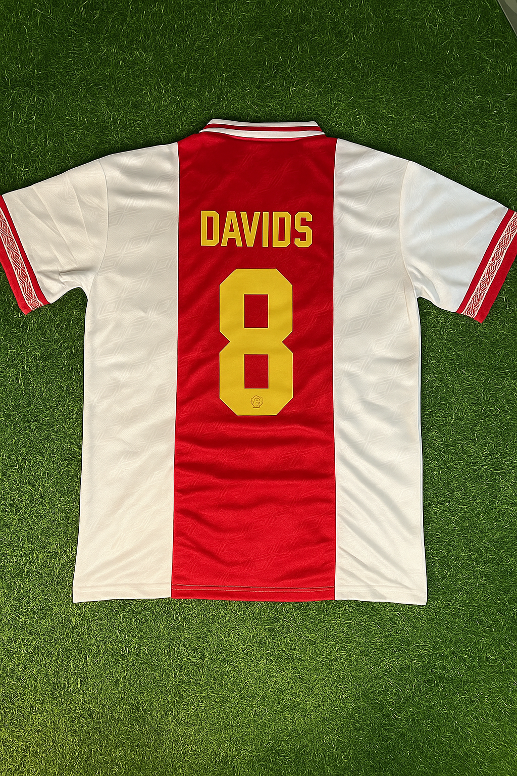 Edgar Davids Ajax Retro Golden Printing Football Jersey – Back View