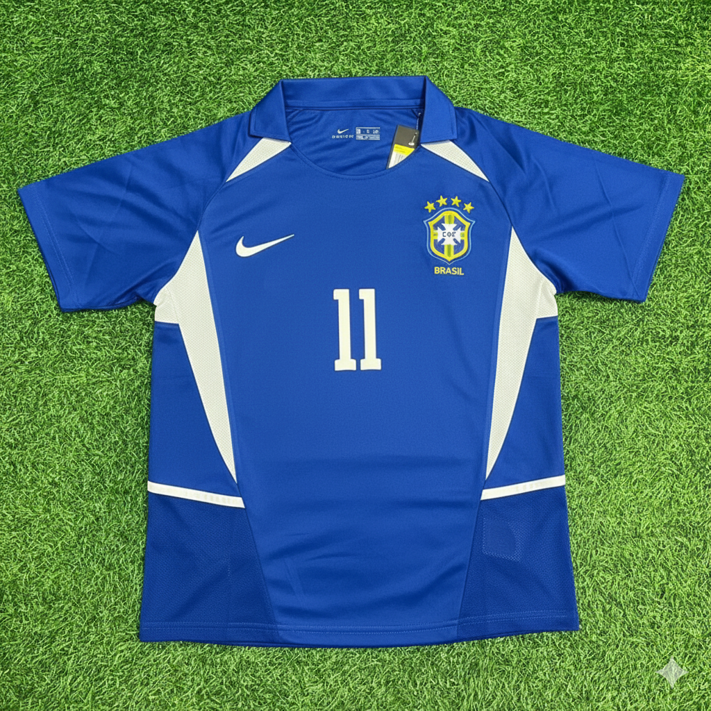 Ze Roberto Brazil 2002 World Cup Retro Football Jersey – Front View