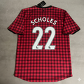 2012 Paul Scholes Manchester United 2013 Season Red Retro Football Jersey – Back View