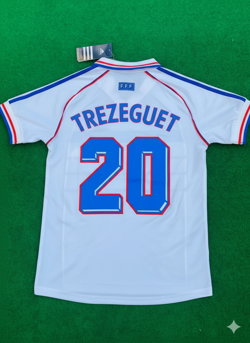 1998 France World Cup David Trezeguet Retro Football Jersey – Back View