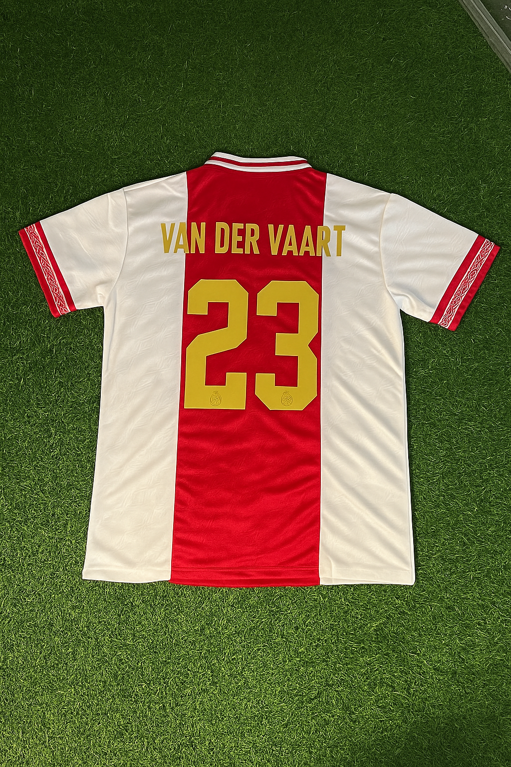 Rafael Van der Vaart Ajax Retro Golden Printing Jersey – Back View