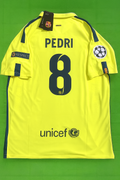 Pedri 14/15 Retro Yellow Football Jersey – Back View