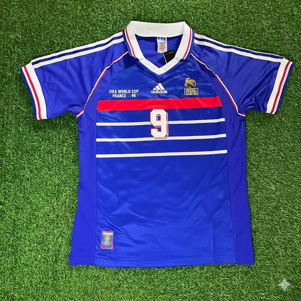 1998 France World Cup Nicolas Anelka Retro Football Jersey – Front View
