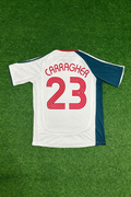 2006 Jamie Carragher Liverpool 2007 White Retro Football Jersey – Back View