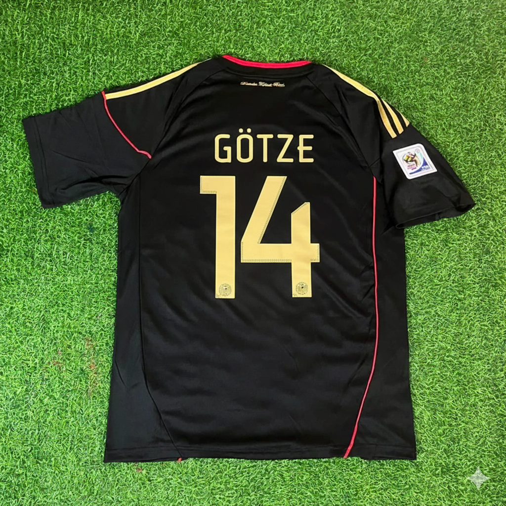 2010 Germany World Cup Mario Götze - Deutschland Black Football Jersey – Back View