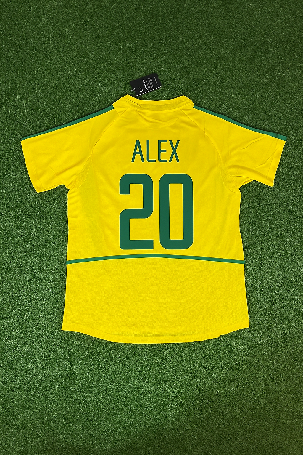 Alex de Souza Brazil 2002 World Cup Yellow Retro Football Jersey – Back View