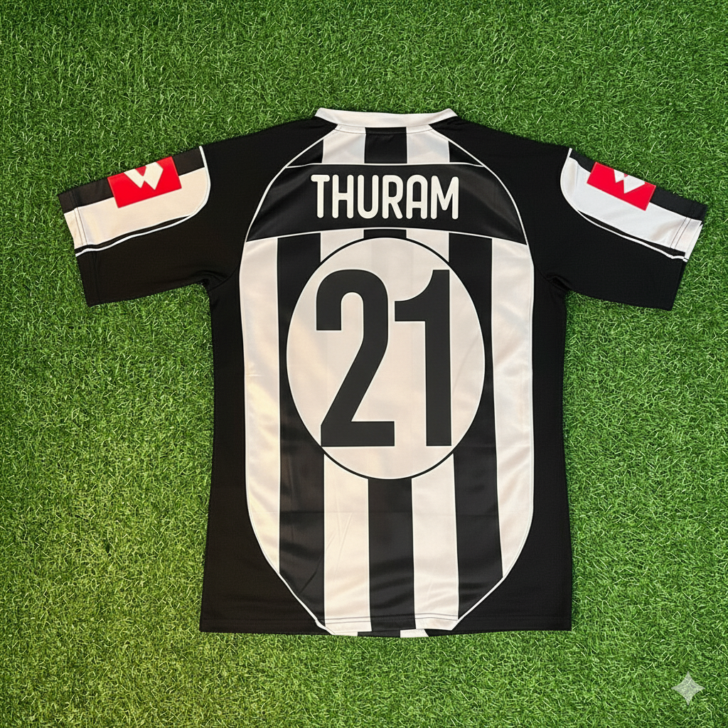 2002 Lilian Thuram Juventus 2003 Retro Football Jersey – Back View