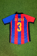 Frank de Boer 3 – Barcelona 2001/2002 Home Retro Kit Jersey – Back View
