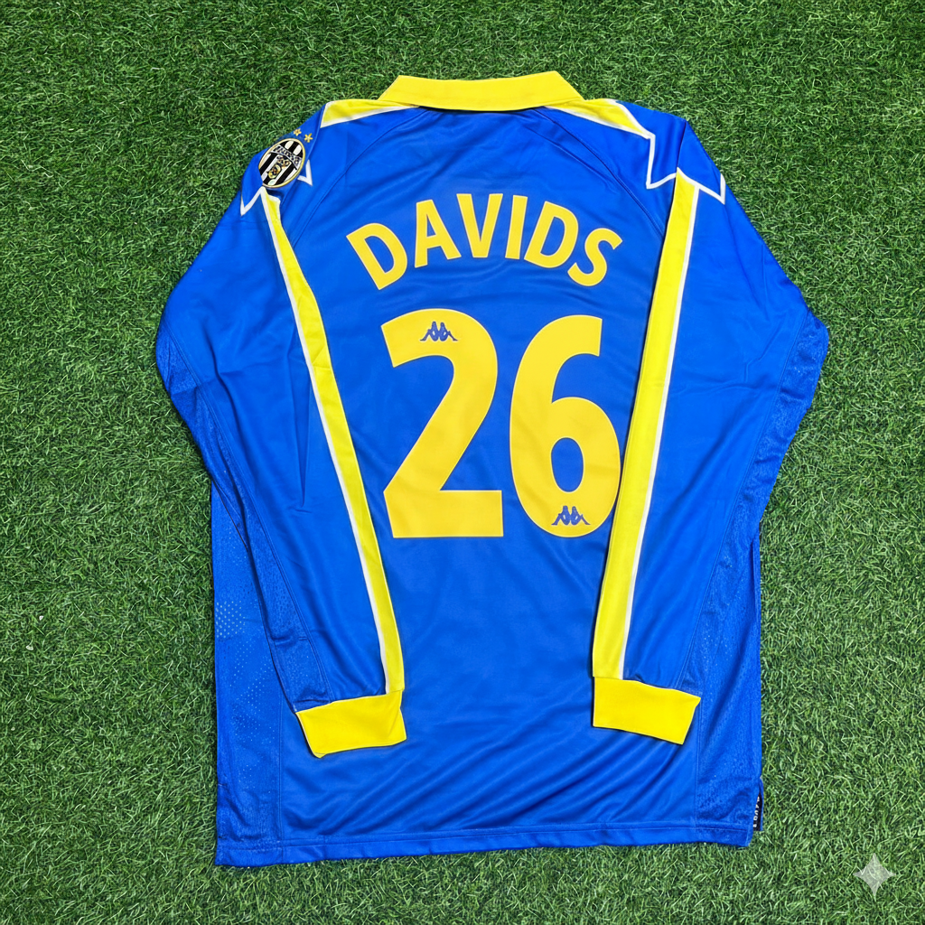 1997 Edgar Davids Juventus 1998 Long Sleeve Retro Football Jersey – Back View