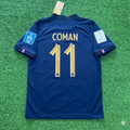 Kingsley Coman France 2022 World Cup Final Retro Jersey – Back View