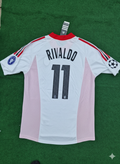 2003 Rivaldo AC Milan Champions League Final Old Trafford White Retro Football Jersey – Back View