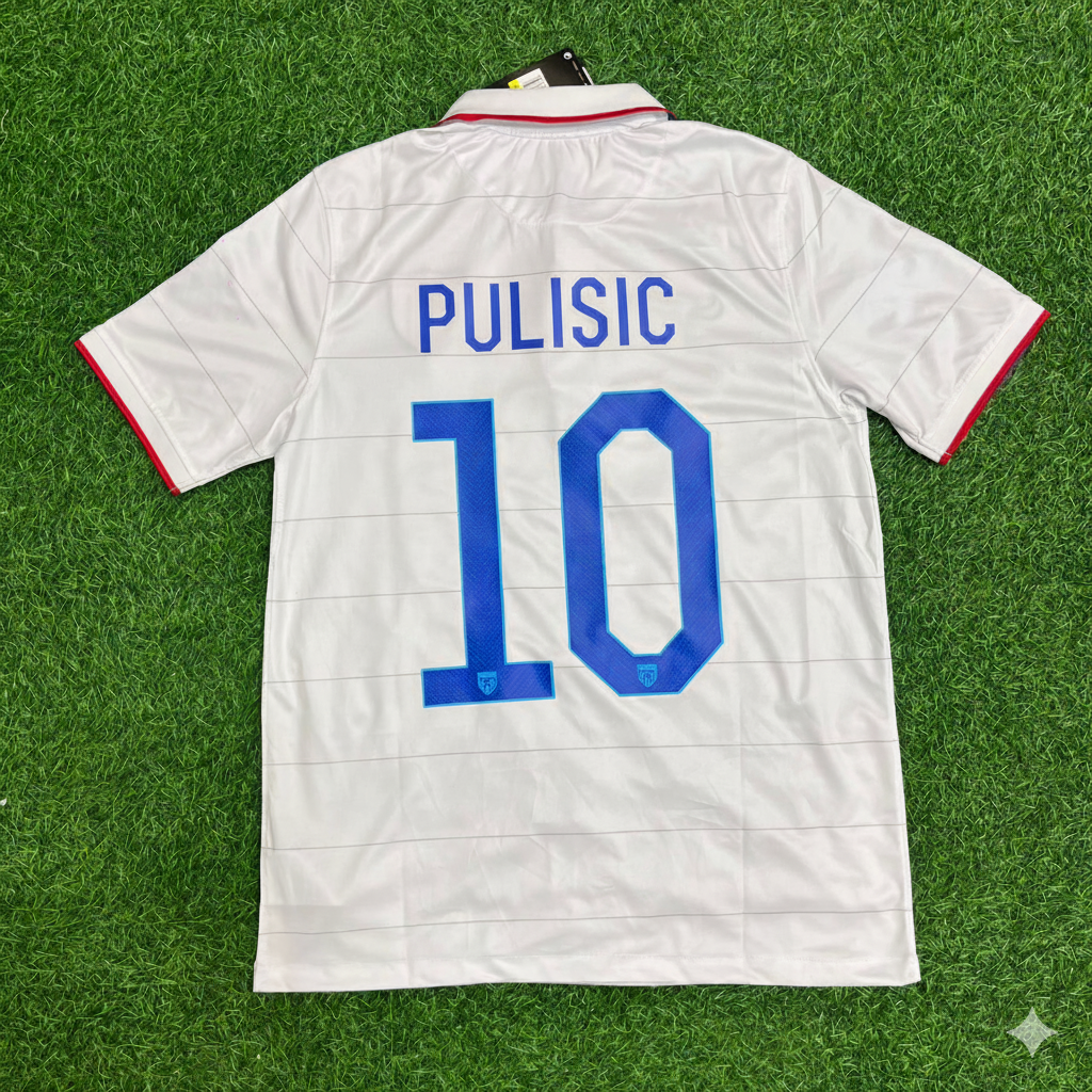 Cristian Pulisic USA 2014 World Cup White Football Jersey – Back View