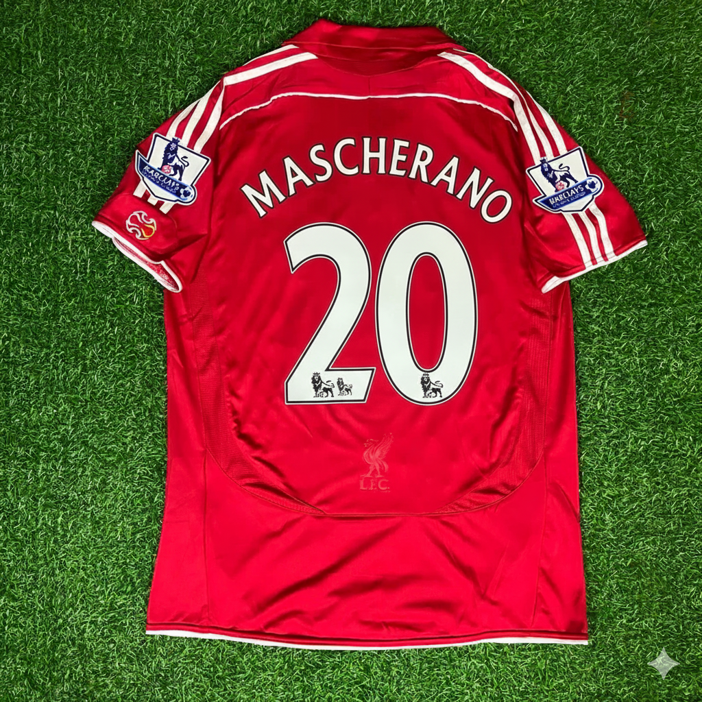 2007/08 Javier Mascherano Liverpool Premier League Football Jersey – Back View