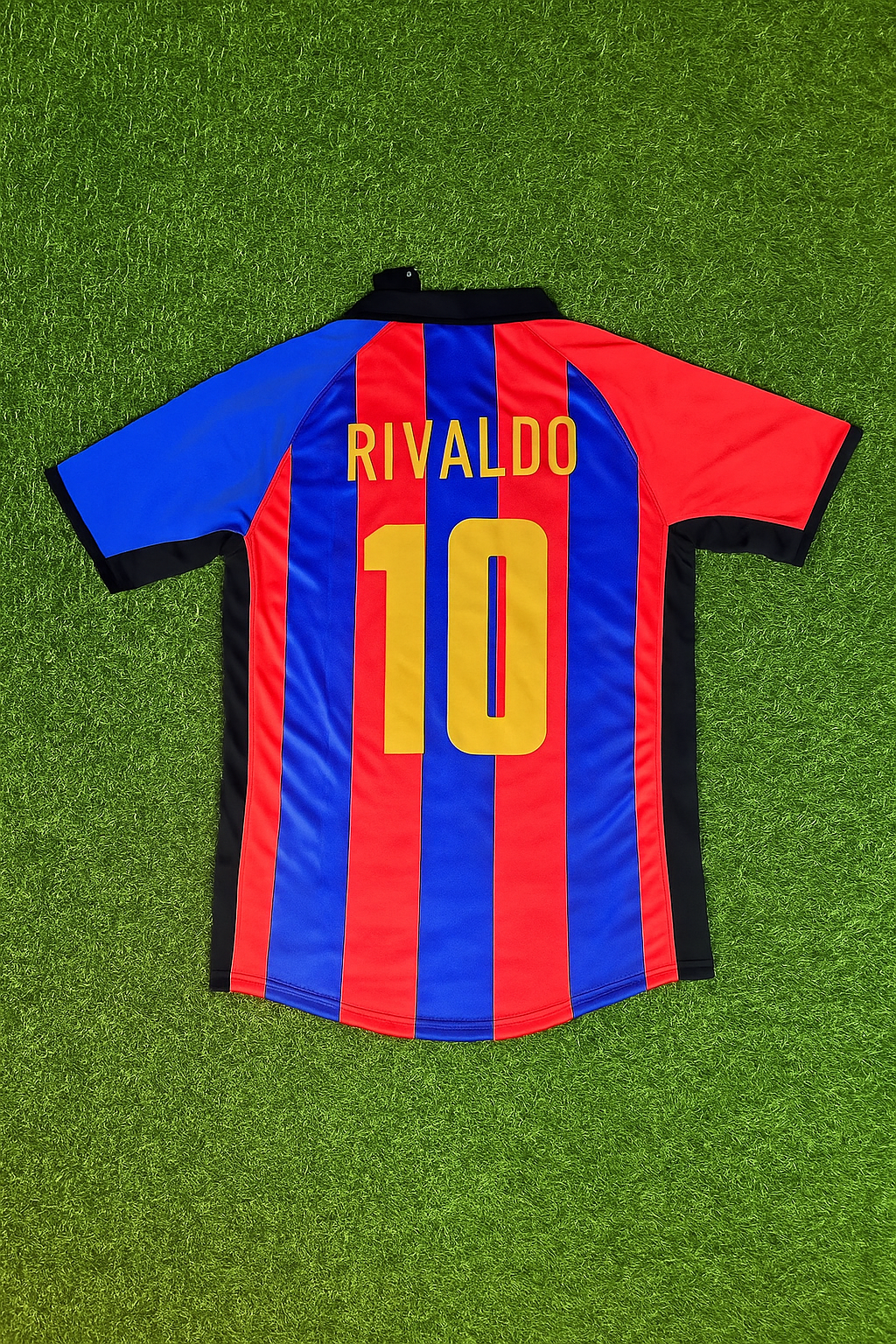 Rivaldo 10 – Barcelona 2001/2002 Home Retro Kit Jersey – Back View