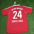 Roque Santa Cruz Bayern Munich 2006/07 Red Retro Football Jersey – Back View