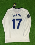2009 Luis Nani 17 Manchester United Champions Leage Final Rome Retro Long Sleeve Football Jersey – Back View