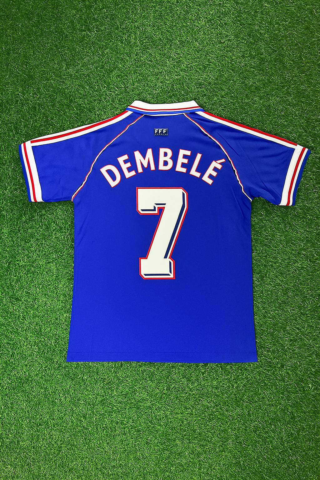 Ousmane Dembele France 1998 World Cup Retro Football Jersey – Back View