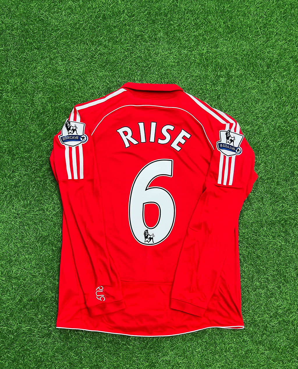 2007/08 John Arne Riise Liverpool Red Retro Football Jersey – Back View