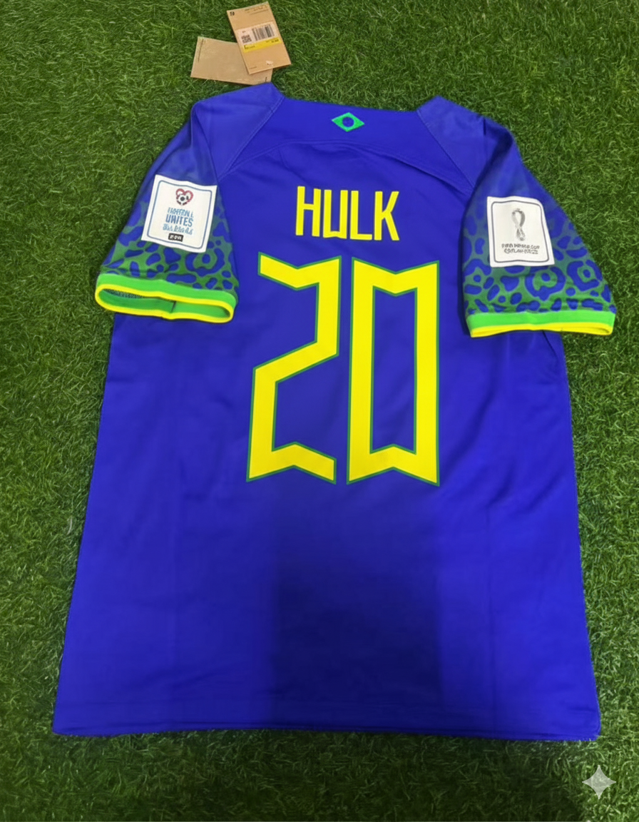 Hulk Brazil 2022 World Cup Retro Football Jersey – Back View
