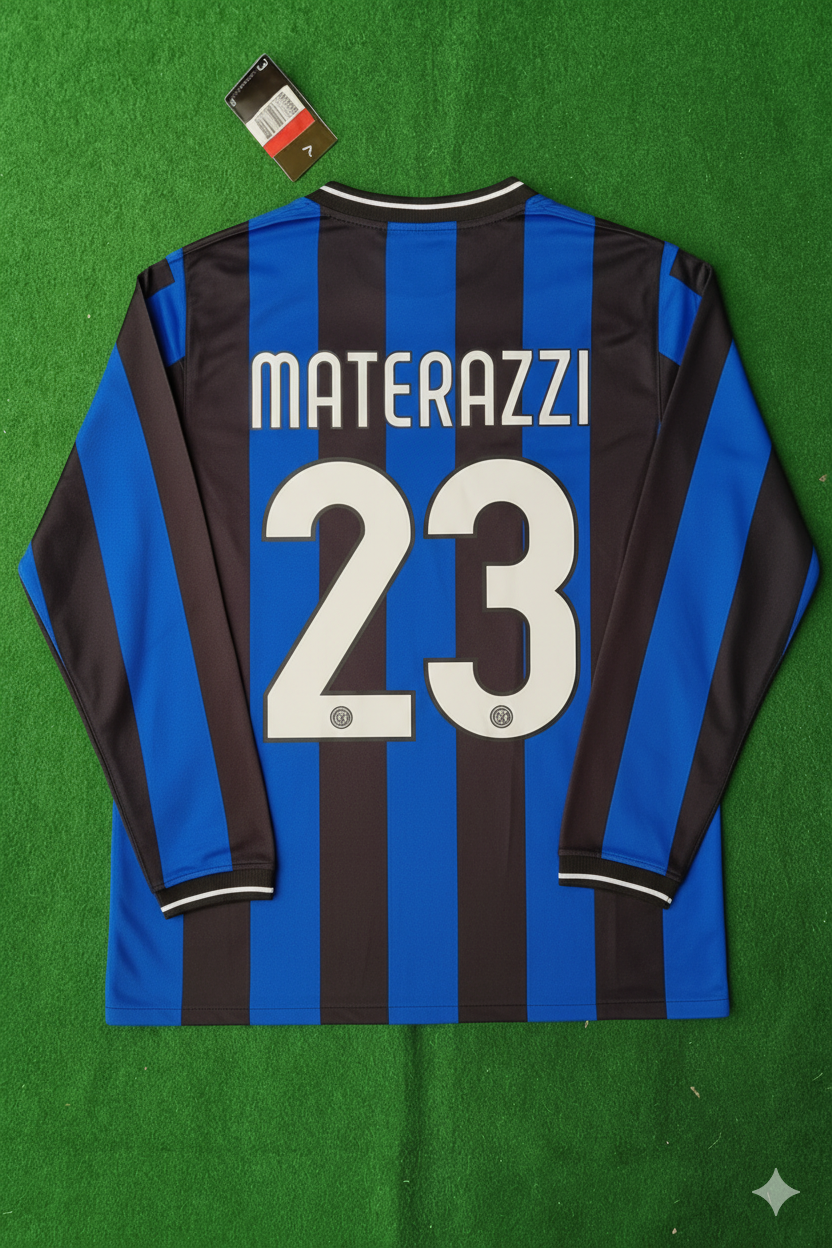 2010 Marco Materazzi - Inter Champions League Final Football Jersey – Back View