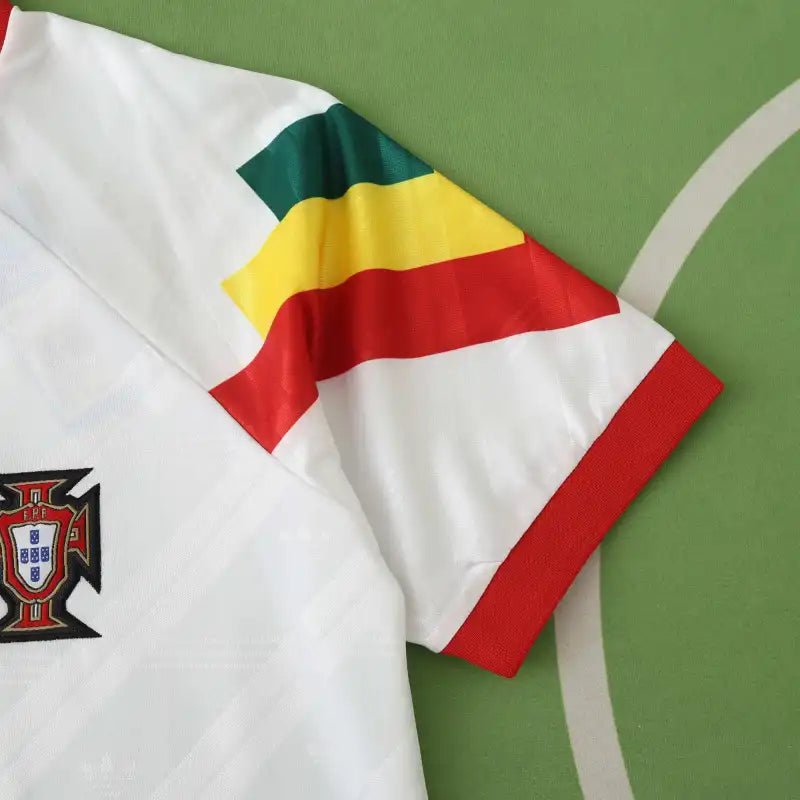 1992 Portugal Season Away White Retro Football Jersey – Front View