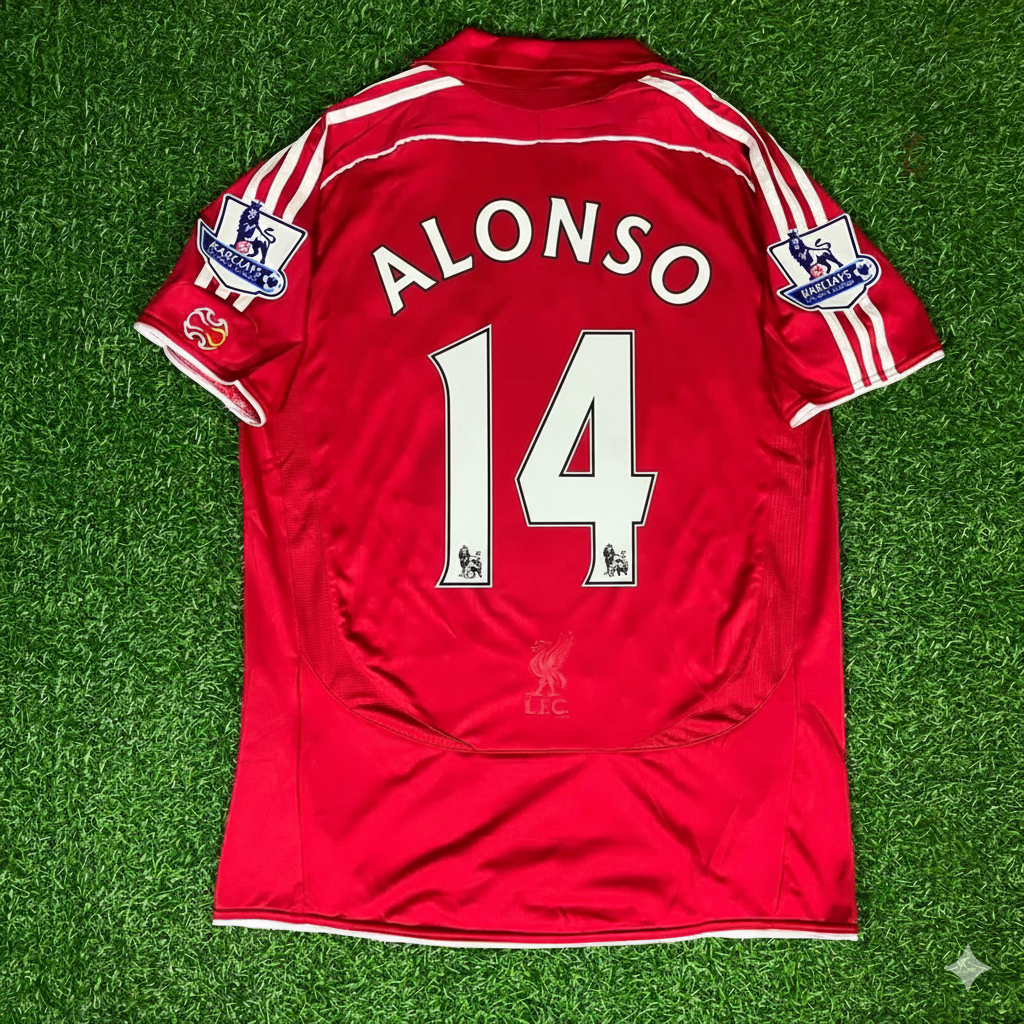 2007/08 Xabi Alonso Liverpool Premier League Football Jersey – Back View