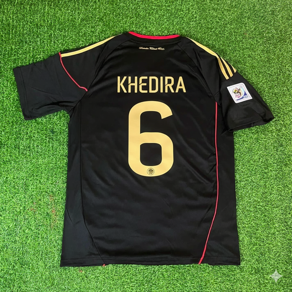 2010 Germany World Cup Sami Khedira - Deutschland Black Football Jersey – Back View