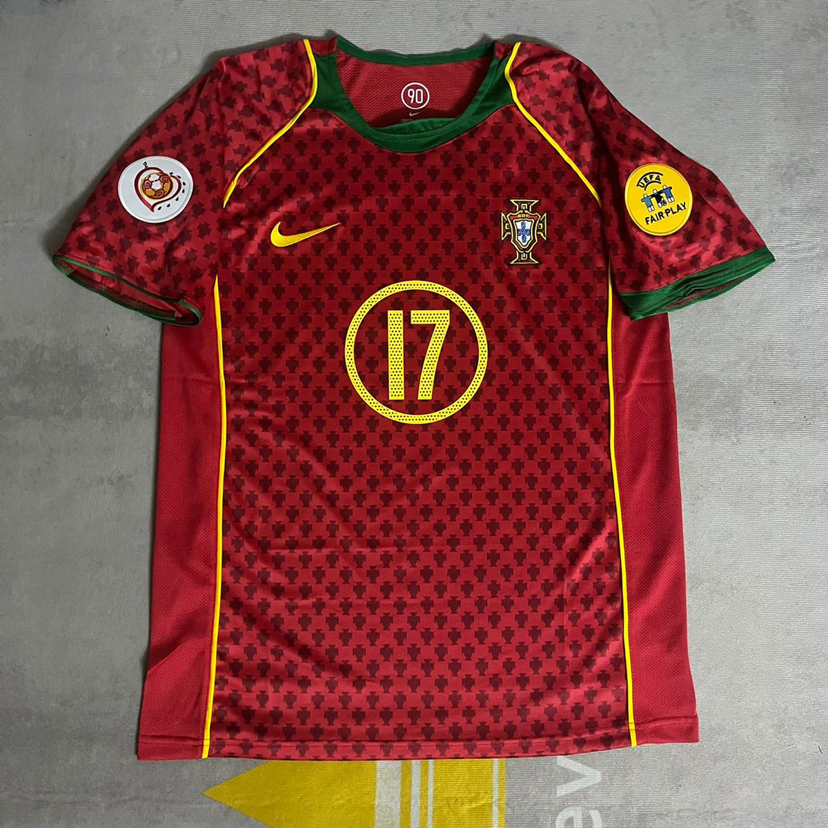2004 Helder Postiga EURO Retro Home Red Football Jersey – Front View