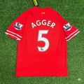 2013 Daniel Agger Liverpool 2014 Season Red Retro Football Jersey – Back View