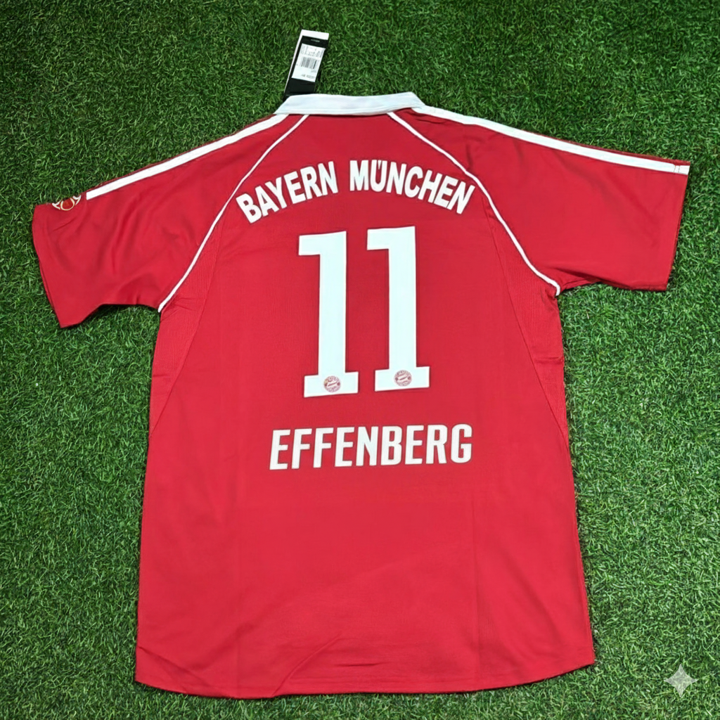 Stefan Effenberg Munich Red Retro Football Jersey – Back View