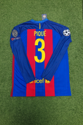 Gerard Pique Barcelona 2016 Special Patch Soccer Jersey – Back View