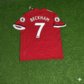 David Beckham Manchester United Red Retro Football Jersey – Back View