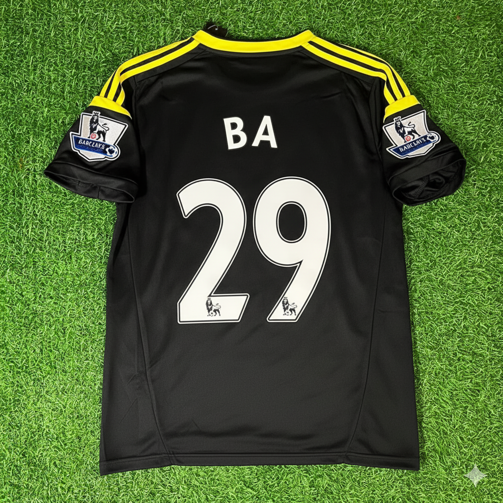 Demba Ba Chelsea 2012 2013 Black Blue Retro Kit Jersey Soccer Shirtı – Back View