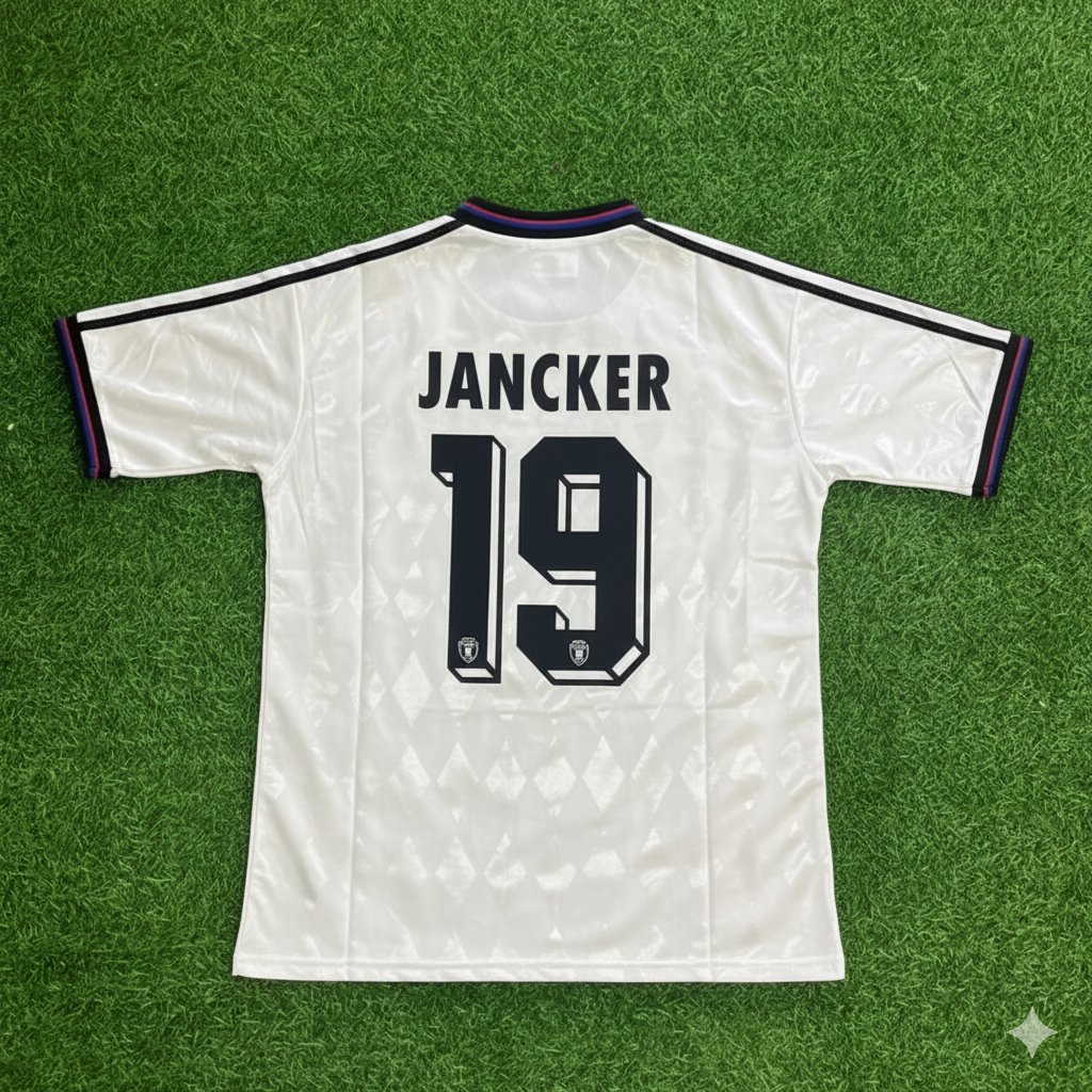 1997/98 Carsten Jancker Bayern Munich Away White Retro Football Jersey Collection – Back View