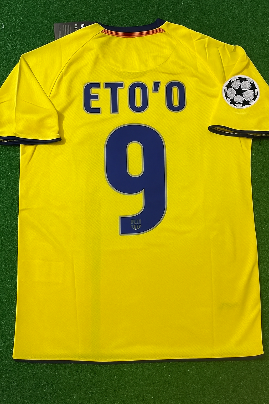 2008/09 Samuel Eto'o Barcelona Yellow Retro Football Jersey – Back View