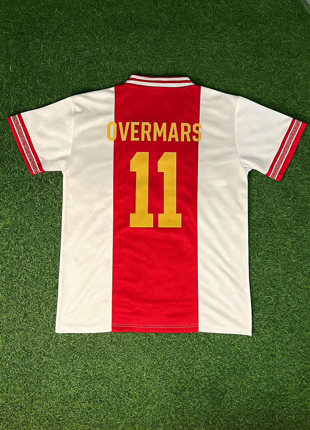 Marc Overmars Ajax Retro Golden Printing Jersey – Back View