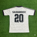 Hasan Salihamidžić Bayern Munich 1997/98 Away White Retro Football Jersey – Back View