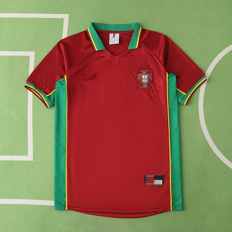 1998 Portugal Season Home Red Retro Football Jersey – Back View
