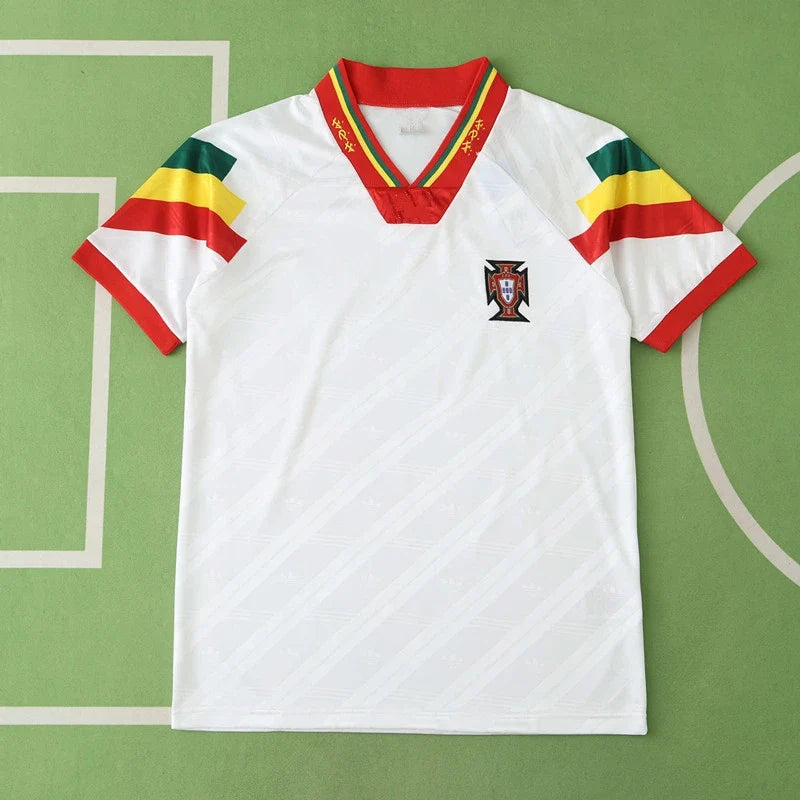 1992 Portugal Season Away White Retro Football Jersey – Back View