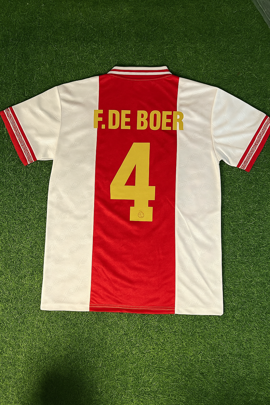 Frank de Boer Ajax Retro Golden Printing Jersey – Back View