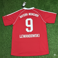 Robert Lewandowski Bayern Munich Red Retro Football Jersey – Back View